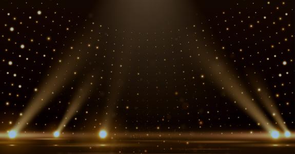 Gold lights rays scene background in vector